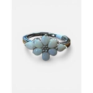 Opal & Topaz SS Ring Size 6